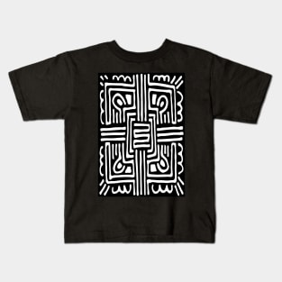 Black & White Mandala Pattern Kids T-Shirt